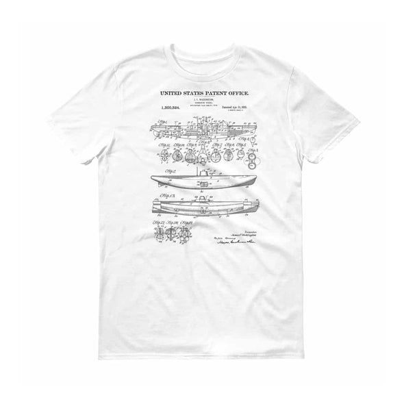 1919 Submarine Patent T-Shirt -  Naval Art, Sailor Gift, Submarine Shirt, Navy, Patent t-shirt, Old Patent T-shirt, Vintage Submarine