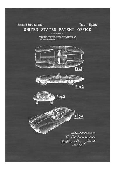 1953 Italian Racing Car Patent - Patent Print, Wall Decor, Automobile Decor, Automobile Art, Racing Car, 1953 Race Car Patent Art Prints mypatentprints 