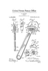 Adjustable Wrench Patent 1915 - Patent Print, Vintage Tools, Mechanic Gift, Car Lover Gift, Garage Decor, Workshop Decor
