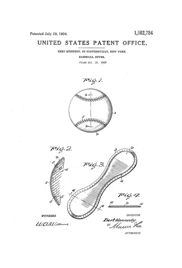 Baseball Patent - Patent Print, Wall Decor, Baseball Art