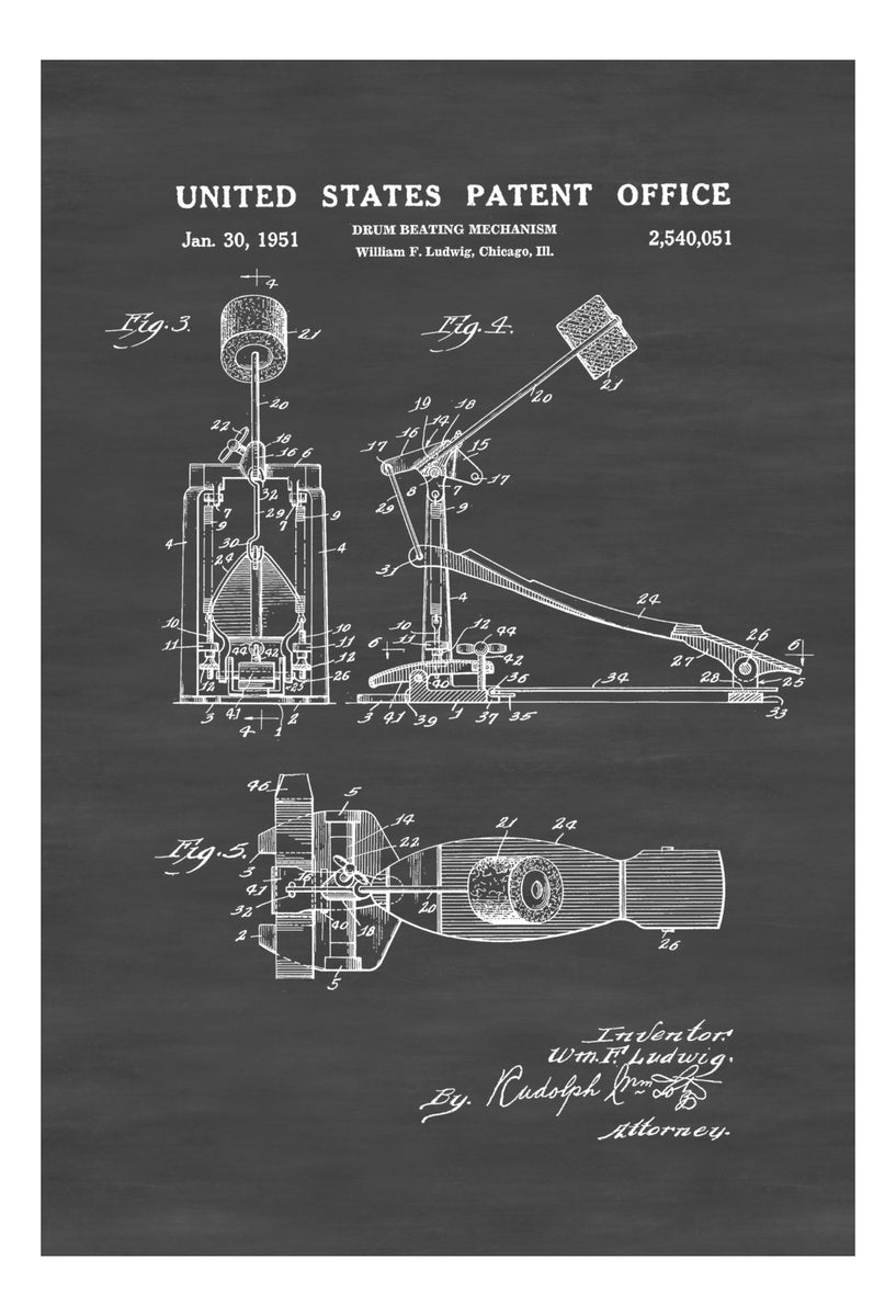 pedal pawn blueprint Bass Drum Pedal Patent