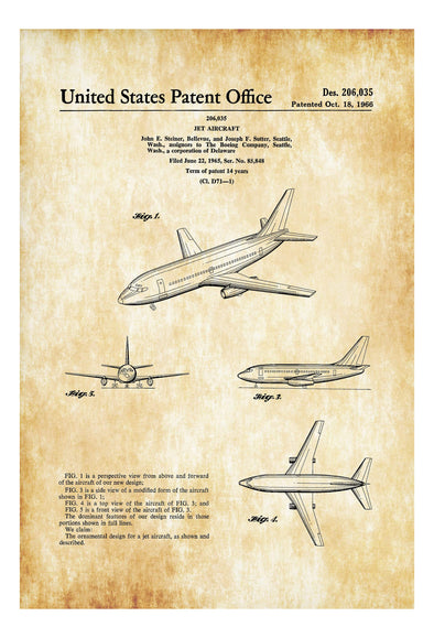 Boeing 737 Patent - Airplane Patent, Airplane Blueprint, Pilot Gift, Aircraft Decor, Airplane Poster, Aviation Art, Boeing Patent, B737