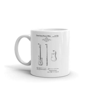 Fender Guitar Patent Mug - Patent Mug, Musician Mug, Music Art, Fender Mug, Musician Gift, Guitar T-Mug