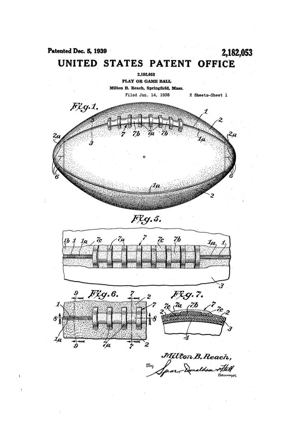 Football Ball Patent - Patent Print, Wall Decor, Football Art, Sports Art, Football Fan