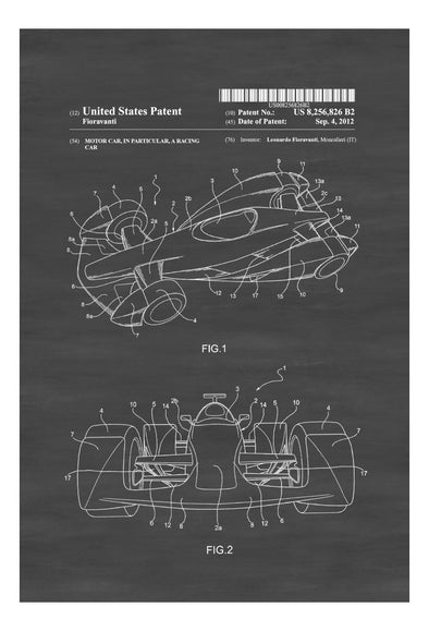 Formula One Racing Car Patent - Patent Print, Wall Decor, Automobile Decor, Automobile Art, Racing Car, Ferrari Patent