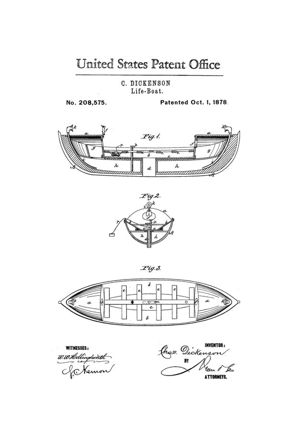 Life Boat Patent Print - Vintage Boat, Boat Blueprint, Naval Art, Sailor Gift,  Nautical Decor, Boat, Boat Decor