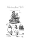 Locomotive Headlight Patent - Vintage Locomotive , Locomotive Blueprint, Locomotive Art, Railroad Decor, Locomotive Poster, Railroads