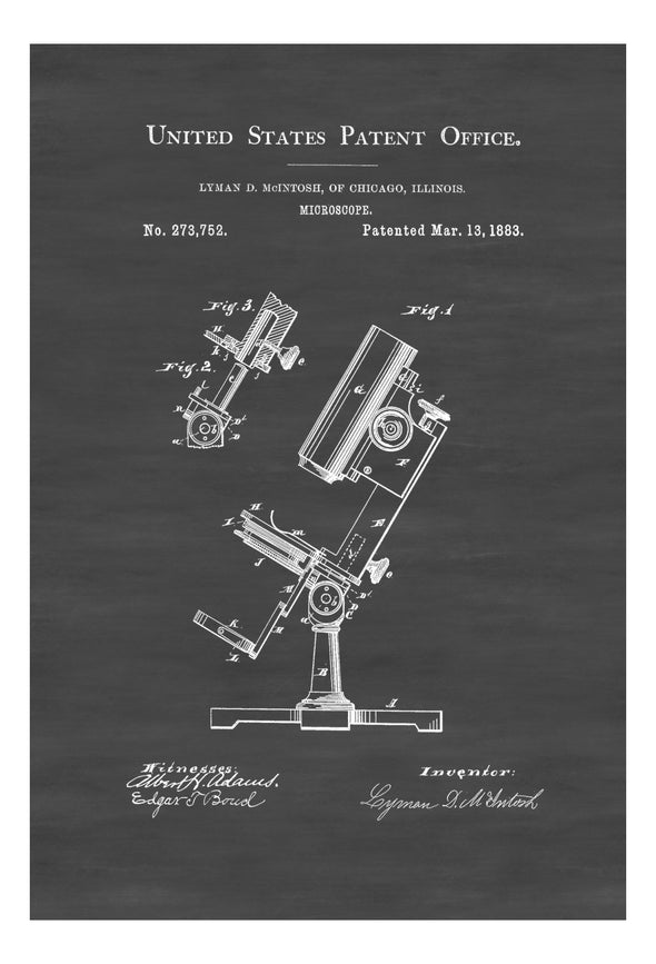 Microscope Patent - Patent Print, Wall Decor, Microscope Decor, Vintage Microscope , Old Microscope, Science Decor