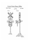 Railroad Crossing Sign Patent 1936 - Locomotive , Trains, Railroad, Railroad Decor, Model Trains, Train Decor