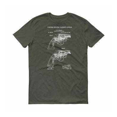 Smith and Wesson 1894 Revolver Patent T-Shirt - Patent Shirt, Gun t-shirt, Revolver t-shirt, Smith Wesson Patent, Smith & Wesson Revolver mypatentprints 3XL Black 