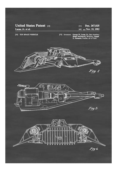 Star Wars Snowspeeder Patent - Patent Print, Wall Decor, Star Wars Art, Star Wars Gift, Snowspeeder  Blueprint, The Empire Strikes Back