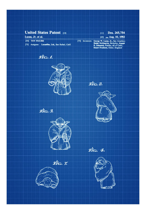 Star Wars Yoda Patent Poster - Patent Print, Star Wars Art, Star Wars Gift, Yoda Print, Yoda Baby, Star Wars Wall Art, Star Wars Characters