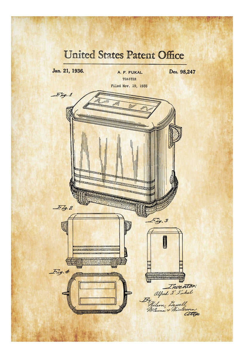 Toaster Patent Print - Kitchen Decor, Restaurant Decor