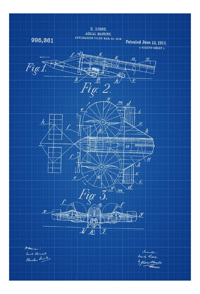 Aerial Machine Patent Print - Vintage Airplane, Airplane Blueprint, Airplane Art, Pilot Gift, Aircraft Decor, Airplane Poster mws_apo_generated mypatentprints 