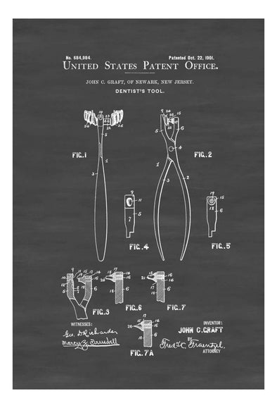 Dentist&#39;s Tool Patent - Patent Print, Wall Decor, Dental Office Decor, Medical Art, Dental Art, Dentist Decor, Dental Tools mws_apo_generated mypatentprints Parchment #MWS Options 3303270857 