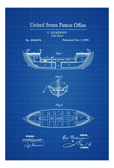 Life Boat Patent Print - Vintage Boat, Boat Blueprint, Naval Art, Sailor Gift, Nautical Decor, Boat, Boat Decor mws_apo_generated mypatentprints 