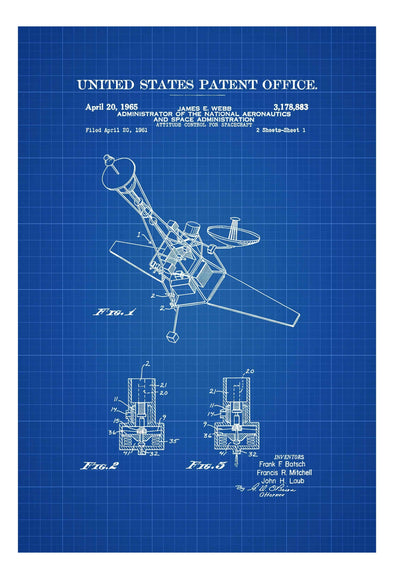 Spacecraft Attitude Control Patent Print - Space Art, Space Poster, Space Program, Rockets, Satellite Decor, Aviation Art, NASA Blueprint mws_apo_generated mypatentprints 
