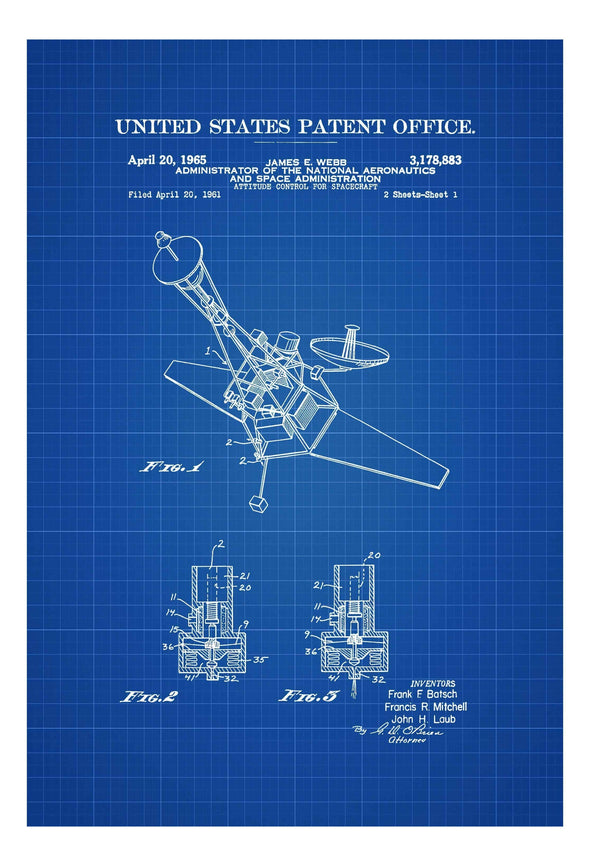 Spacecraft Attitude Control Patent Print - Space Art, Space Poster, Space Program, Rockets, Satellite Decor, Aviation Art, NASA Blueprint mws_apo_generated mypatentprints 