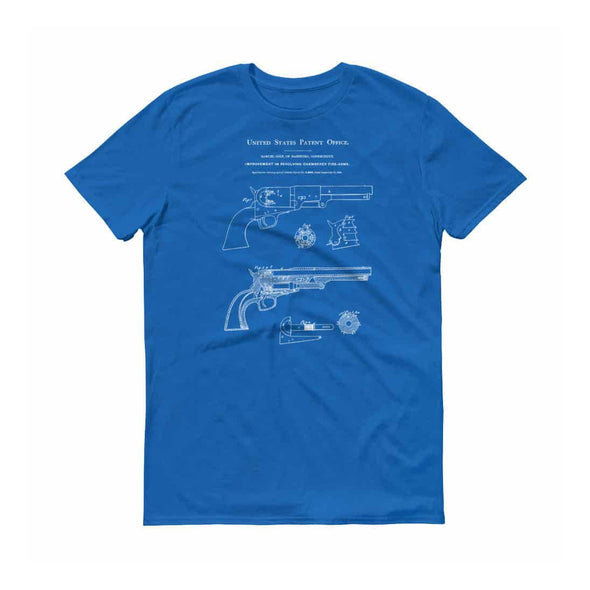 1850 Colt Revolver Firearm Patent T-Shirt - Patent Shirt, Revolver t-shirt, Gun t-shirt, Colt Patent, Revolver Patent, Colt Revolver Shirts mypatentprints 