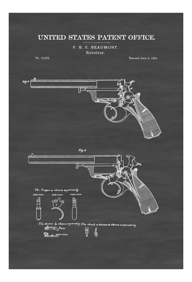 1856 Revolver Patent - Patent Print, Wall Decor, Gun Art, Firearm Art, Western Art, Gun Patent, Antique Gun, Antique Revolver