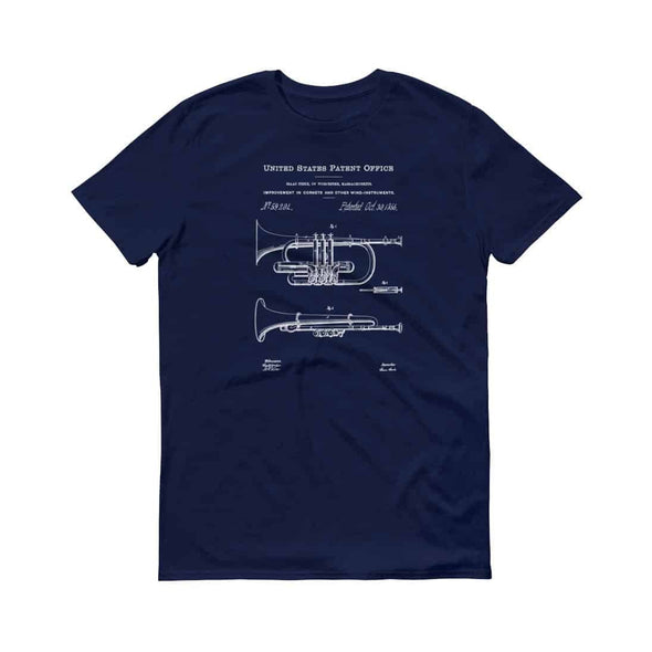 1866 Cornet Patent T-Shirt - Patent Shirt, Musician Shirt, Music Art, Cornet T Shirt, Musician Gift, Brass Instrument, Band Director Gift Shirts mypatentprints 