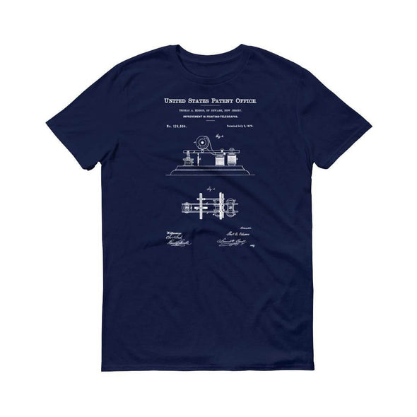 1872 Edison Telegraph Patent T-Shirt - Edison Patent, Telegraph T-shirt, Edison T-Shirt, Thomas A. Edison, Edison Patent T-Shirt Shirts mypatentprints 