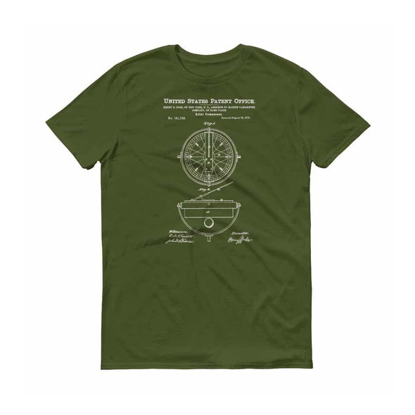 1873 Solar Compass Patent T-Shirt - Nautical Shirt, Patent Shirt, Vintage Tools, Old Patent Shirt, Vintage Instrument, Solar Compass T-Shirt Shirts mypatentprints 