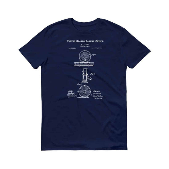 1874 Fishing Reels Patent T-Shirt - Fishing T-Shirt, Patent Shirt, Old Patent T-shirt, Fishing Rod shirt, Fisherman Gift, Fisherman T-Shirt Shirts mypatentprints 3XL Black 