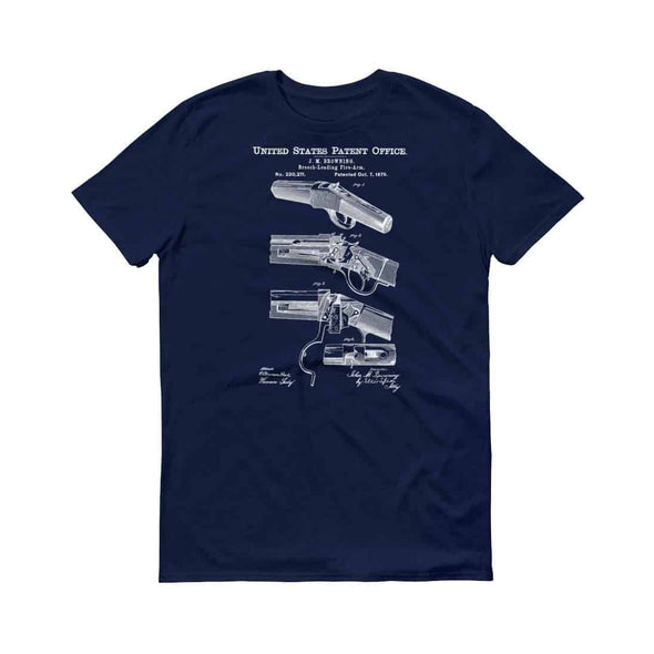 1879 Winchester Single-Shot Rifle Patent T-Shirt - Old Patent T-shirt, Firearm Art, Shotgun Patent, Firearm Shirt, Vintage Firearm Shirts mypatentprints 