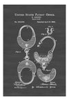 1880 Handcuff Patent - Patent Print, Wall Decor, Bizarre Art, Bizarre Decor, Medical Equipment, Restraint Patent, Law Enforcement Gift