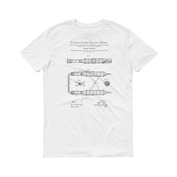 1880 Marine Torpedo Patent T-Shirt - Naval Art, Sailor Gift, Torpedo Shirt, Navy, Patent T-Shirt, Old Patent T-shirt, Vintage Torpedo Shirts mypatentprints 