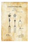 1881 Victorian Spoon and Fork Patent - Kitchen Decor, Restaurant Decor, Patent Print, Wall Decor, Chef Gift, Cooking Patent, Cook Gift