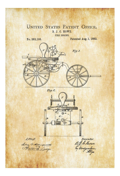 1882 Fire Engine Patent - Patent Print, Wall Decor, Fireman Gift, Firehouse Decor, Firefighter, Fireman, Fire Engine mws_apo_generated mypatentprints Chalkboard #MWS Options 1047045463 