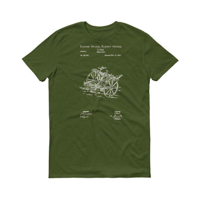 1882 Wheel Plow Patent T-Shirt - Patent Shirt, Vintage Equipment, Antique Gardening Tools, Patent Shirt, Gardening T-Shirt, Plow Patent Shirts mypatentprints 3XL Black 