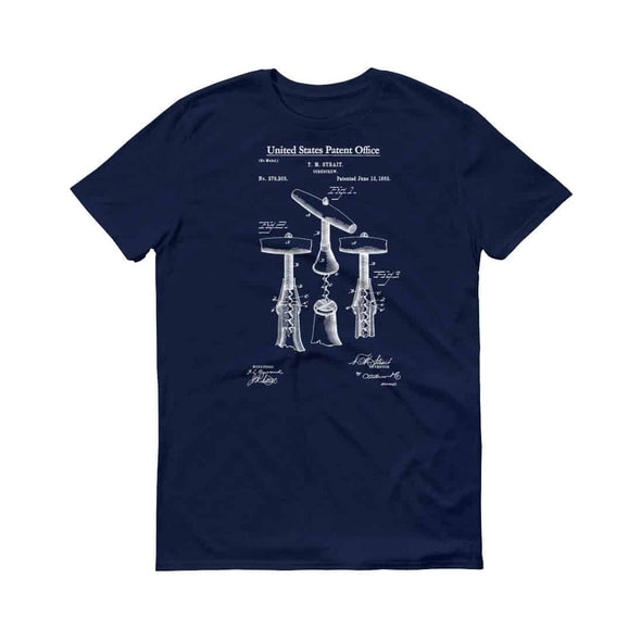 1883 Corkscrew Patent T-Shirt - Old Patent Shirt, Corkscrew T-Shirt, Drinking T-Shirt, Bartender Gift, Bar T-Shirt, Bartender Shirt Shirts mypatentprints 3XL Black 