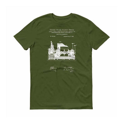 1883 Edison Electric Generator Patent T-Shirt - Edison T-Shirt, Edison Patent, Patent shirt, Old Patent T-shirt, Electric Generator T-Shirt Shirts mypatentprints 3XL Black 