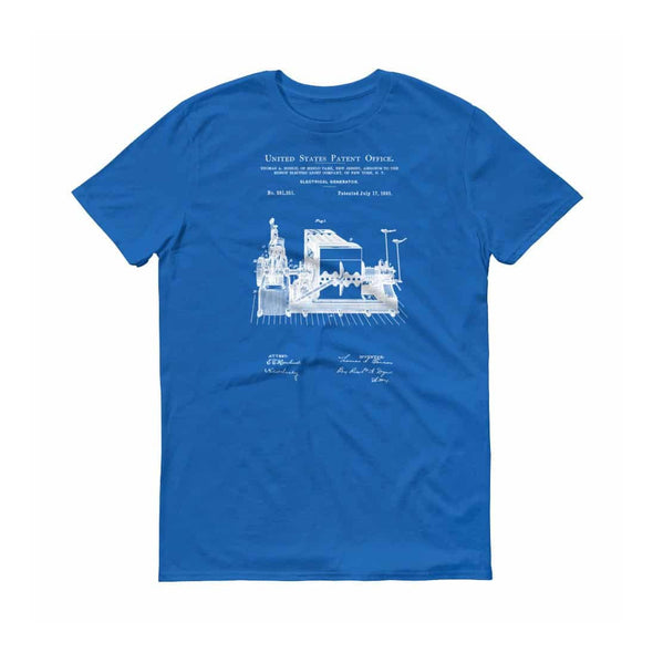 1883 Edison Electric Generator Patent T-Shirt - Edison T-Shirt, Edison Patent, Patent shirt, Old Patent T-shirt, Electric Generator T-Shirt Shirts mypatentprints 