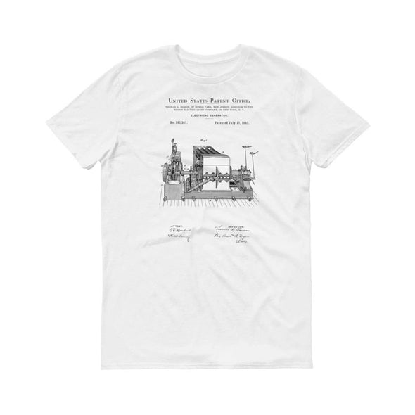 1883 Edison Electric Generator Patent T-Shirt - Edison T-Shirt, Edison Patent, Patent shirt, Old Patent T-shirt, Electric Generator T-Shirt Shirts mypatentprints 