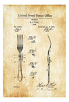 1884 Fork Patent - Kitchen Decor, Restaurant Decor, Patent Print, Wall Decor, Chef Gift, Cooking Patent, Cook Gift, Fork Patent Art Prints mypatentprints 