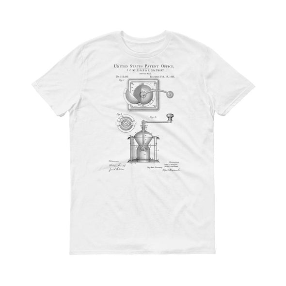 1885 Coffee Grinder Patent T-Shirt - Coffee Lover Gift, Old Patent T-shirt, Coffee Grinder T-Shirt, Coffee T-shirt, Coffee Art, Patent Shirt Shirts mypatentprints 