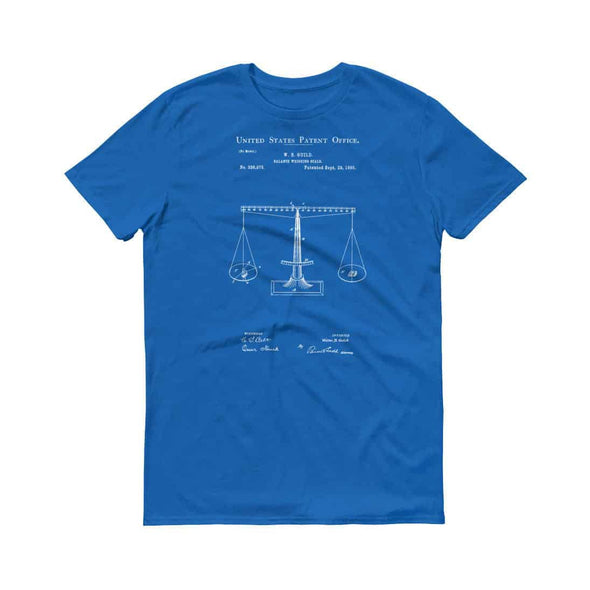 1885 Scales of Justice Patent T-Shirt - Scales T-Shirt, Lawyer Gift, Law, Law Student Gift, Court Reporter Gift, Old Patent T-shirt Shirts mypatentprints 