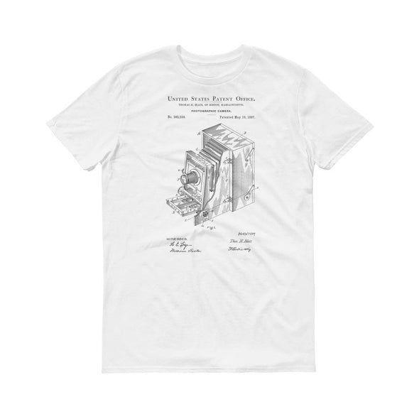 1887 Photographic Camera Patent T Shirt - Photographer Shirt, Photographer Gift, Camera Patent, Camera T Shirt, Photography T-Shirt Shirts mypatentprints 