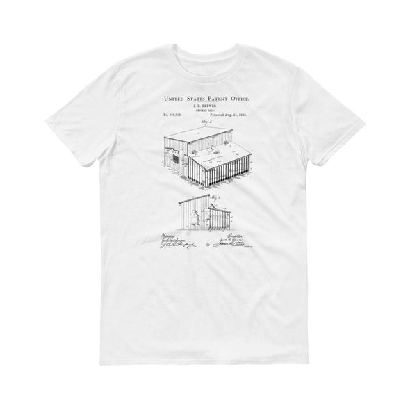 1888 Chicken Coop Patent T Shirt - Patent Shirt, Raising Chickens, Pet Chicken, Hen House Patent, Chicken Coop T-Shirt Decor, Chicken Shirt Shirts mypatentprints 