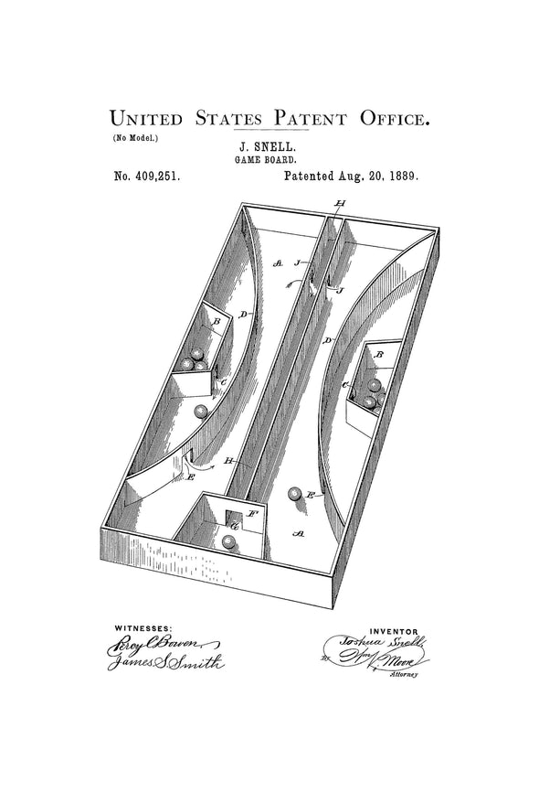 1889 Toy Patent - Patent Print, Game Room Decor, Game Board Patent, Game Night, Board Game Patent, Game Room Art, Vintage Toy Art Prints mypatentprints 