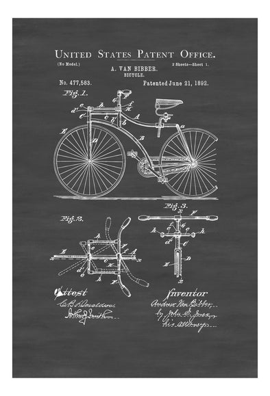 1892 Bicycle Patent - Cyclist Gift, Bicycle Decor, Vintage Bicycle, Bicycle Blueprint, Bicycle Art, Bicycling Enthusiasts, Bike Patent mws_apo_generated mypatentprints Parchment #MWS Options 682273293 