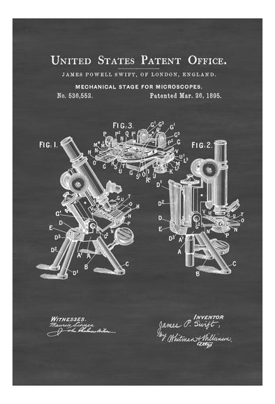 1895 Microscope Patent - Patent Print, Wall Decor, Microscope Decor, Vintage Microscope , Old Microscope, Science Decor mws_apo_generated mypatentprints Blueprint #MWS Options 2203363051 