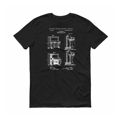 1907 Steinway Upright Piano Patent T-Shirt - Steinway T Shirt, Piano Frame T-Shirt, Musician Shirt, Music Art, Piano T-Shirt, Musician Gift Shirts mypatentprints 3XL Black 