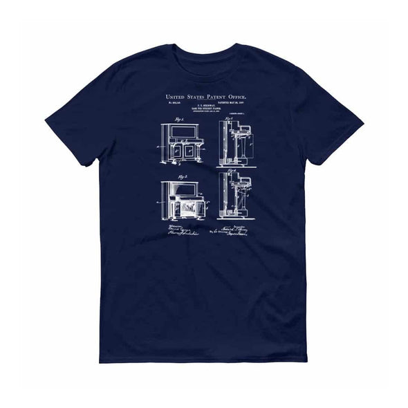 1907 Steinway Upright Piano Patent T-Shirt - Steinway T Shirt, Piano Frame T-Shirt, Musician Shirt, Music Art, Piano T-Shirt, Musician Gift Shirts mypatentprints 