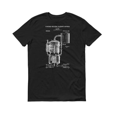 1909 Whisky Still Patent T-Shirt - Whisky T-Shirt, Old Still T-Shirt, Patent Shirt, Old Patent T-Shirt, Whiskey Making, Moonshine T-Shirt Shirts mypatentprints 3XL Black 