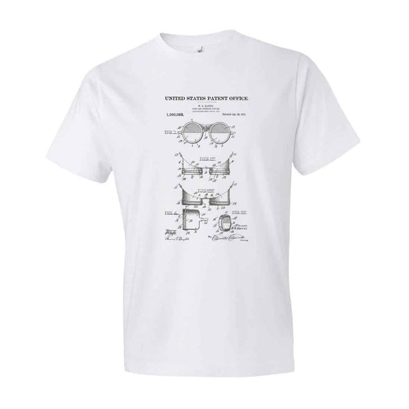 1913 Vintage Goggles Patent T-Shirt - Patent Shirt, Vintage Tools, Old Patent T-shirt, Goggles T-Shirt, Steampunk T-Shirt Shirts mypatentprints 